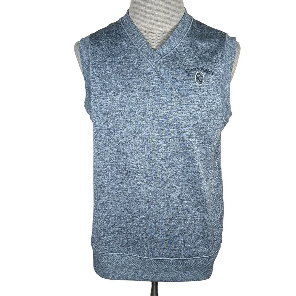Nike Dri-Fit Men’s Gray Golf Vest With Embroidered Logo For Champions Gate M EUC